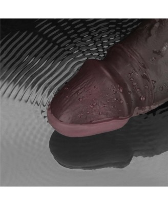 10" Vibrating Sliding Skin Pro II Silicone Dong (Black)