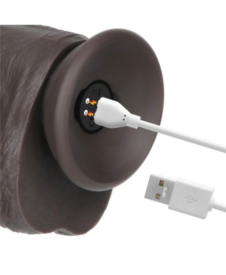 10" Vibrating Sliding Skin Pro II Silicone Dong (Black)