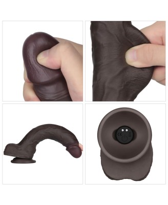 10" Vibrating Sliding Skin Pro II Silicone Dong (Black)