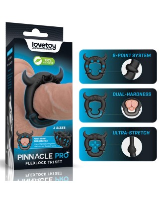 Pinnacle Pro Flexlock Tri Set Cock Ring