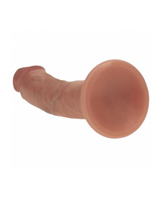 Dual Density Silicone Curved Realistic Dildo with Suction Cup - 6" / 15,5 cm - Tan