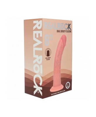 Dual Density Silicone Curved Realistic Dildo with Suction Cup - 8" / 20,5 cm - Flesh