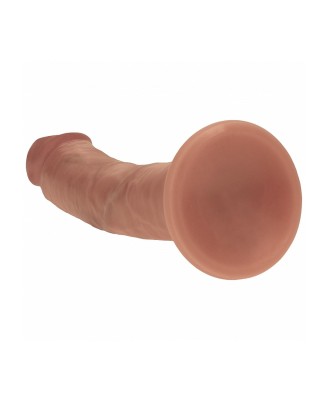 Dual Density Silicone Curved Realistic Dildo with Suction Cup - 8" / 20,5 cm - Tan