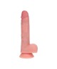 Dual Density Silicone Realistic Vibrating Thrusting Dildo with Balls - 7" / 17,8 cm - Flesh