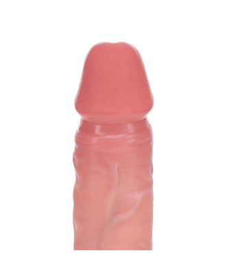Dual Density Silicone Realistic Vibrating Thrusting Dildo with Balls - 7" / 17,8 cm - Flesh