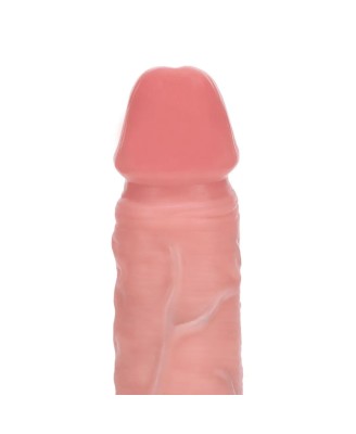 Dual Density Silicone Realistic Vibrating Thrusting Dildo with Balls - 8" / 20,3 cm - Flesh