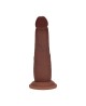 Dual Density Silicone Realistic Sliding Skin Dildo - 6" / 15,5 cm - Brown