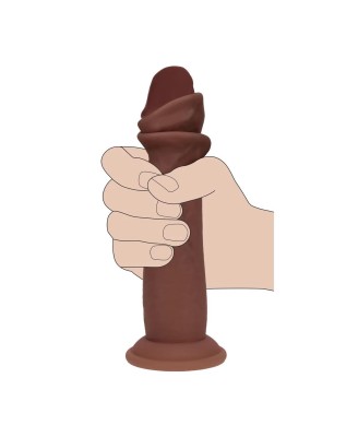 Dual Density Silicone Realistic Sliding Skin Dildo - 6" / 15,5 cm - Brown