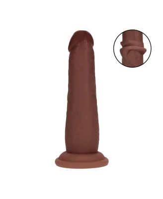 Dual Density Silicone Realistic Sliding Skin Dildo - 6" / 15,5 cm - Brown