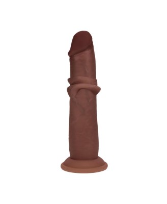 Dual Density Silicone Realistic Sliding Skin Dildo - 7" / 18,5 cm - Brown