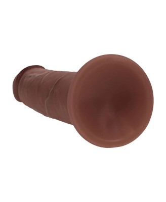 Dual Density Silicone Realistic Sliding Skin Dildo - 7" / 18,5 cm - Brown