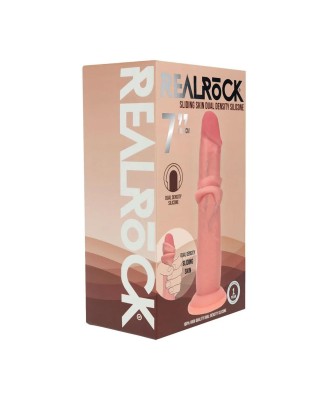 Dual Density Silicone Realistic Sliding Skin Dildo - 7" / 18,5 cm - Flesh