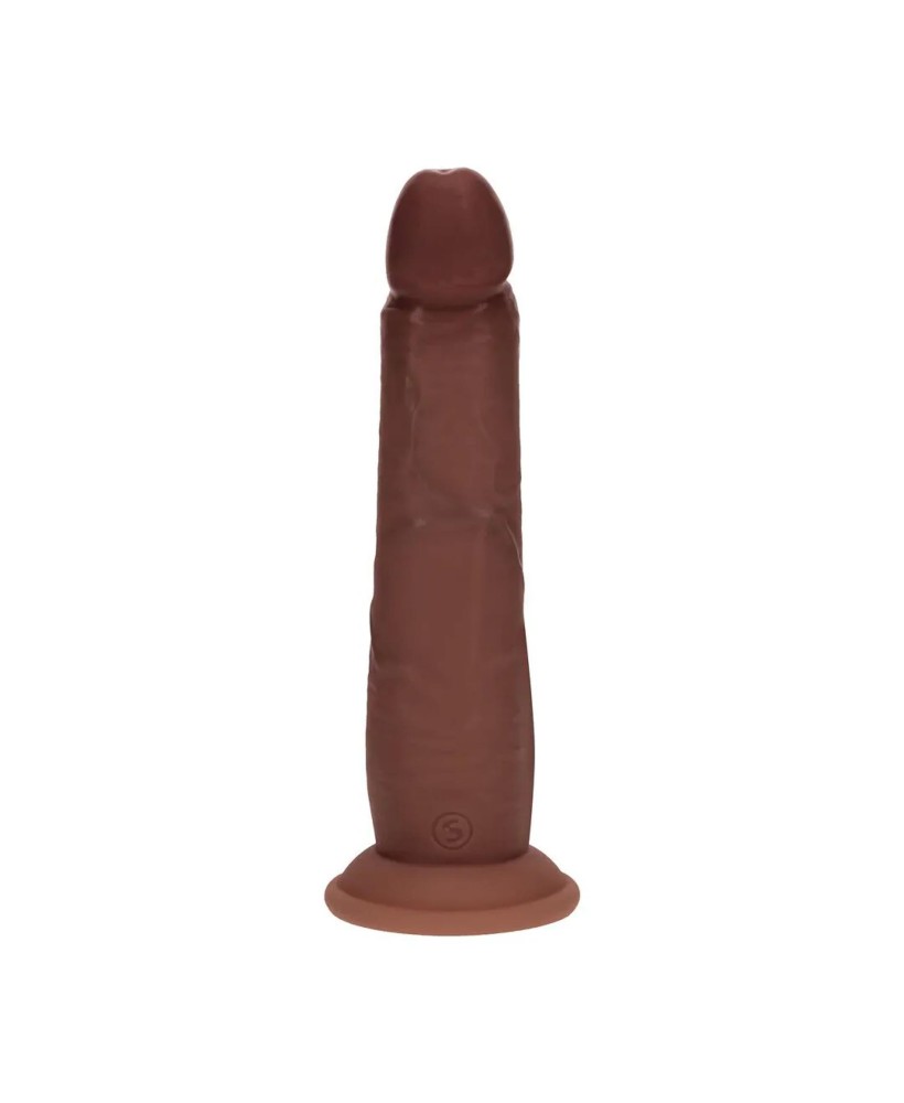 Dual Density Silicone Realistic Sliding Skin Dildo - 8" / 20,5 cm - Brown