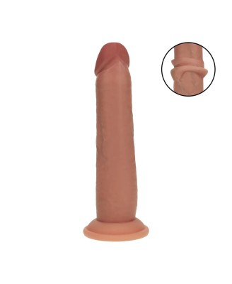 Dual Density Silicone Realistic Sliding Skin Dildo - 8" / 20,5 cm - Tan