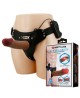 PRETTY LOVE - HARNESS BRIEFS Starks Universal Strap-On Harness 6,9'' Vibration Dildo Light Brown