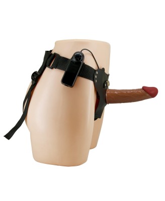 PRETTY LOVE - HARNESS BRIEFS Starks Universal Strap-On Harness 6,9'' Vibration Dildo Light Brown