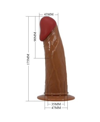 PRETTY LOVE - HARNESS BRIEFS Starks Universal Strap-On Harness 6,9'' Vibration Dildo Light Brown