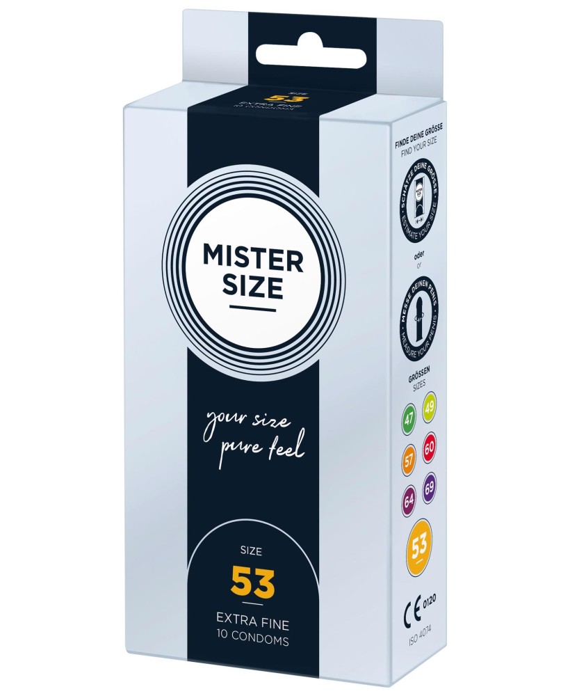 MISTER SIZE 53mm Condoms 10pcs Natural