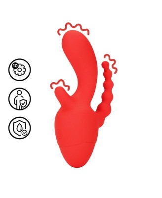 Mini Triple Stimulation Vibrator - Scarlet Kiss