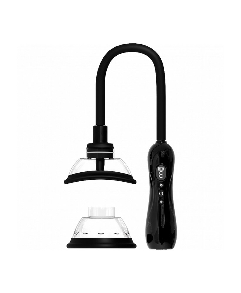 Automatic Vagina and Breast Pump with Rotating and Vibrating Tongue - Black
