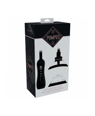 Automatic Vagina and Breast Pump with Rotating and Vibrating Tongue - Black