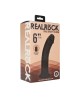 Dual Density Silicone Curved Realistic Dildo with Suction Cup - 6" / 15,5 cm - Black