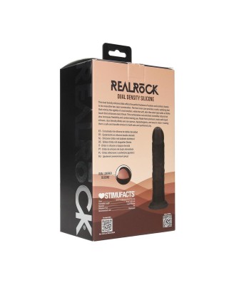 Dual Density Silicone Curved Realistic Dildo with Suction Cup - 6" / 15,5 cm - Black