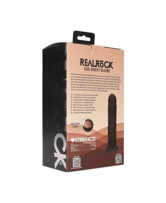 Dual Density Silicone Curved Realistic Dildo with Suction Cup - 7" / 18,5 cm - Black