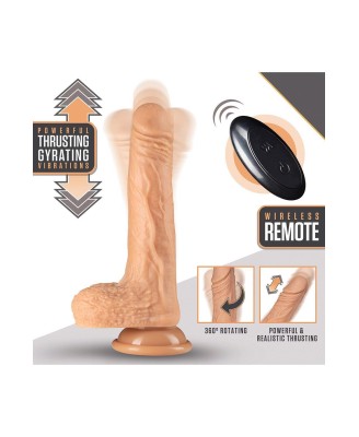 DR. SKIN SILICONE DR. GREY 7 INCH THRUSTING DILDO VANILLA