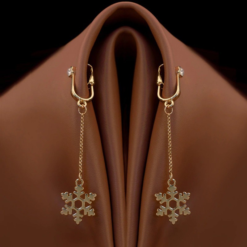 Upko Non-pierced clitoral jewelry dangle with snowflake