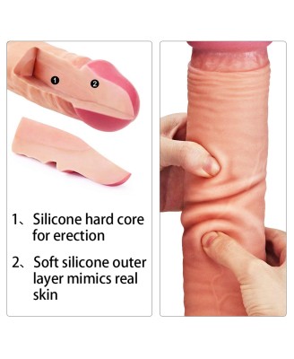 12" Dual Layered Platinum Silicone Cock - Silikonowe Dildo