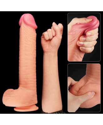 12" Dual Layered Platinum Silicone Cock - Silikonowe Dildo