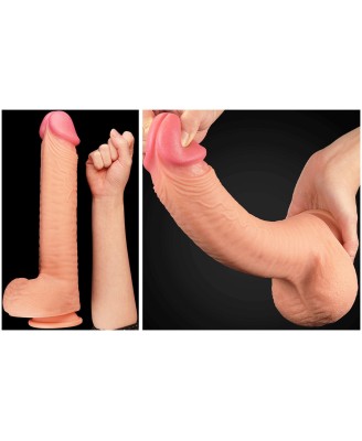 12" Dual Layered Platinum Silicone Cock - Silikonowe Dildo