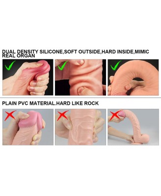 12" Dual Layered Platinum Silicone Cock - Silikonowe Dildo