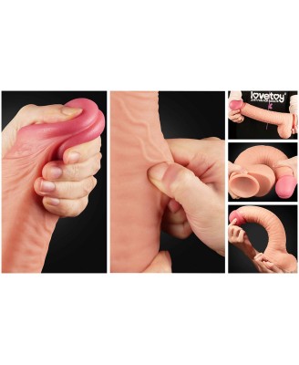 12" Dual Layered Platinum Silicone Cock - Silikonowe Dildo