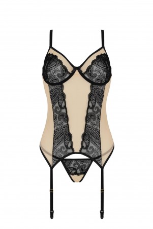 Bielizna-DAISY CORSET beige XXL/XXXL