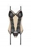 Bielizna-DAISY CORSET beige L/XL