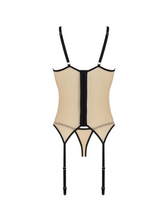 Bielizna-DAISY CORSET beige L/XL