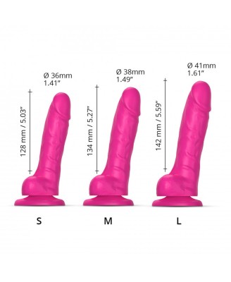 SLIDING SKIN REALISTIC DILDO FUSHIA M