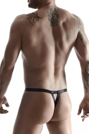 męski komplet z gumy: t-shirt z ozdobami z tyłu i przodu, 2 pack stringi S/M