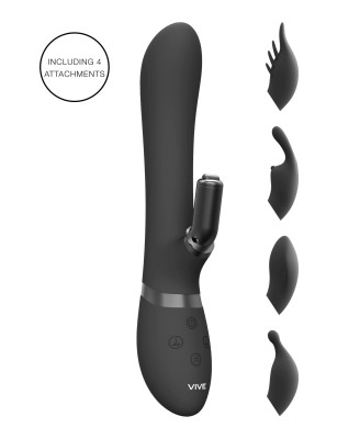 Chou - Black - Wibrator Króliczek