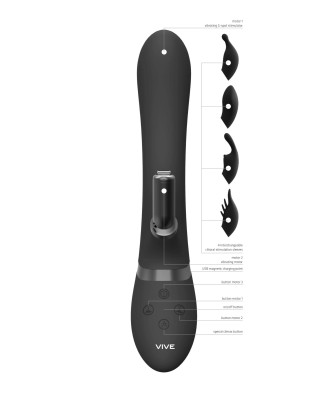 Chou - Black - Wibrator Króliczek