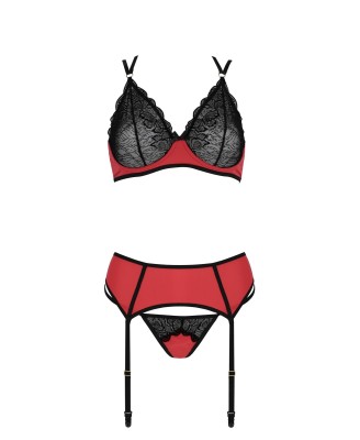 Bielizna-MAGNOLIA SET red L/XL