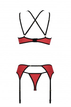 Bielizna-MAGNOLIA SET red L/XL