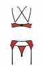 Bielizna-MAGNOLIA SET red L/XL