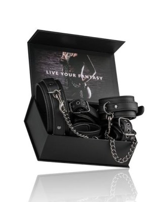 Kajdanki-Fetish set with collar, ankle- and wrist cuffs