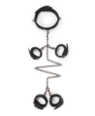 Kajdanki-Fetish set with collar, ankle- and wrist cuffs