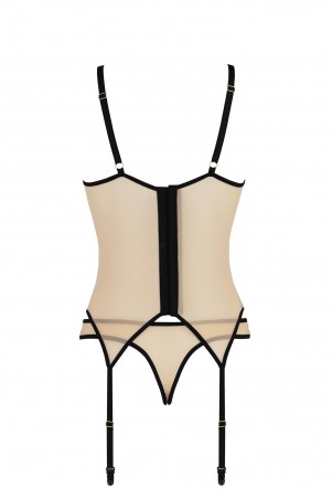 Bielizna-DENERYS CORSET beige L/XL