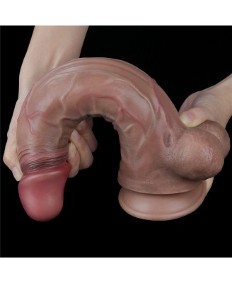 11.5'' Dual Layered Platinum Silicone Cock