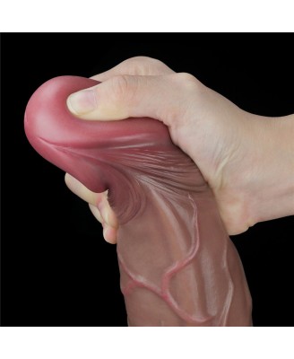 11.5'' Dual Layered Platinum Silicone Cock